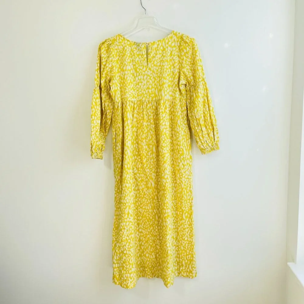 Who What Wear Women's Dress Medium Maxi Long Sleeve Yellow Leopard Print New - Picture 8 of 10